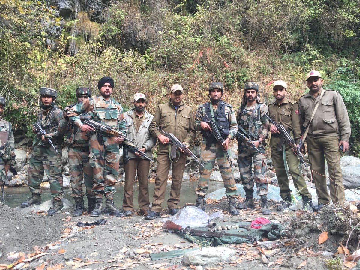 Army & Police in a joint operation busted a terrorist hideout in kistwar