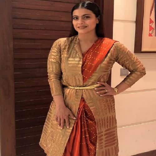 Try this winter saree style of Kajol and look different in parties 