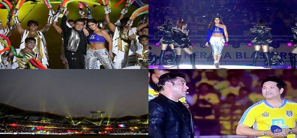  salman khan-katrina kaif glitters at isl 2017 opening ceremony in kochi 
