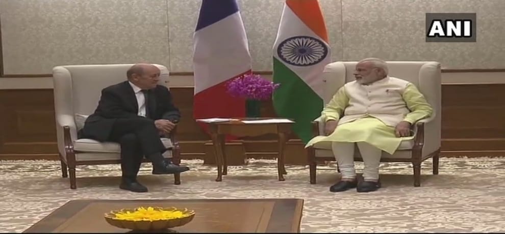 French Foreign Minister met Prime Minister Narendra Modi in Delhi