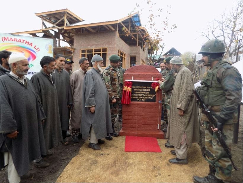 army delivered electricity in the ten houses of kashmir valley