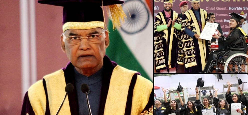 in du's 94th convocation president ramnath kovind stated to students for not to stop learning