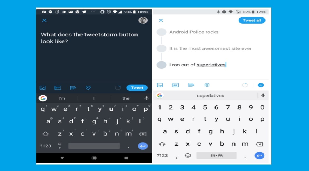Twitter tweetstorm feature