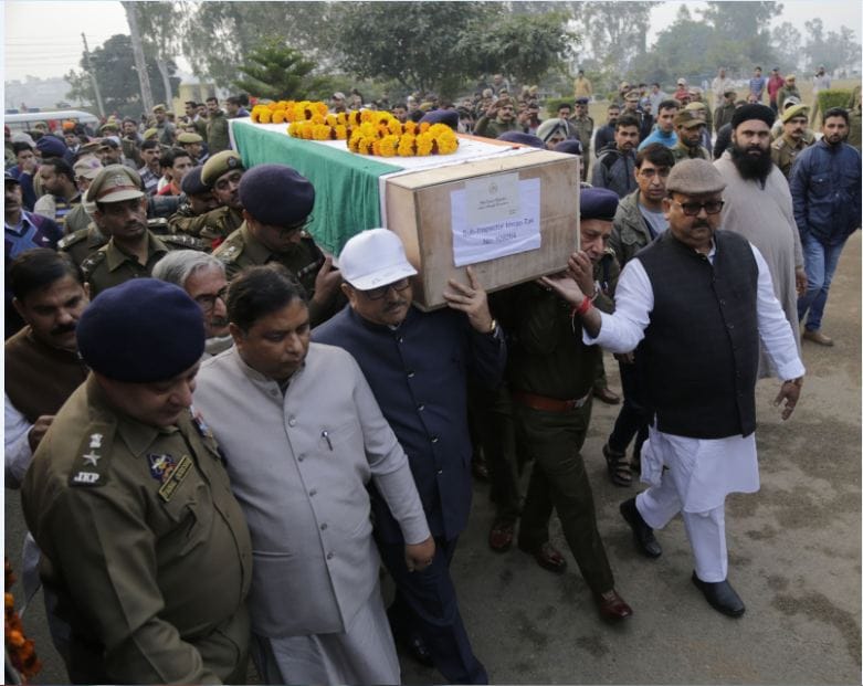 funeral of the martyr policeman Imran with full respect in udhampur