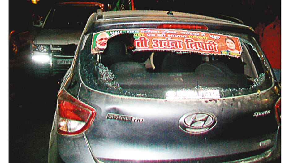 attack on bjp's mla Convoy 