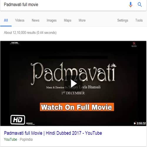 Padmavati full movie is going viral on you tube, here is reality