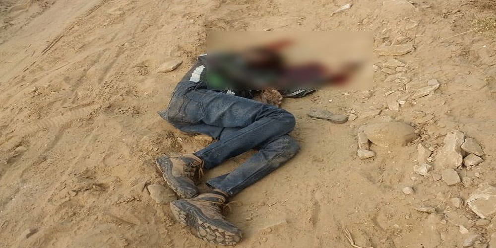 The murder of a young man by stabbed with stone