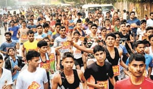 Force of Army in Indira Marathon