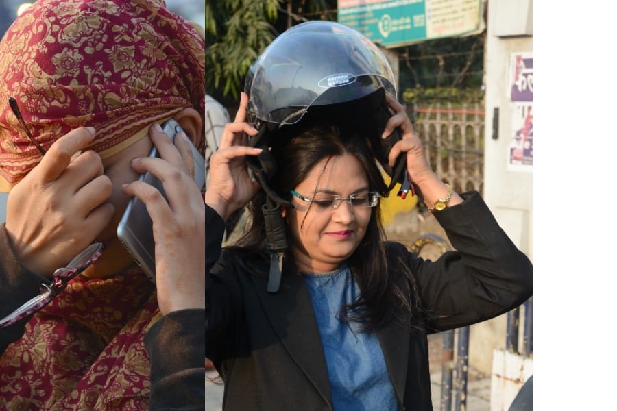 traffic police campaign for helmet in Lucknow.