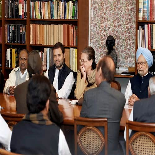 Congress Working Committee meeting at Janpath in New Delhi on Monday