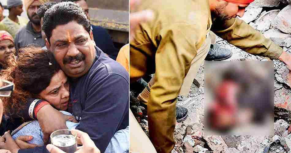 fire in ludhiana plastic factory, building collapsed photos