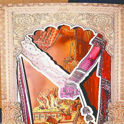 Nupur, the bride decorated with Rajasthani jewelery for Bhuvi, Photos of bhubaneswar house