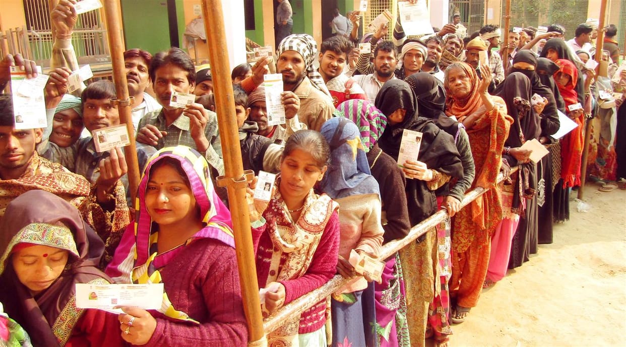 The lines were started from the morning on polling stations