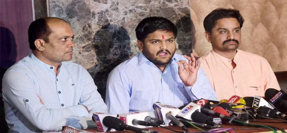 see pictures, hardik patel press conference in Ahmedabad 