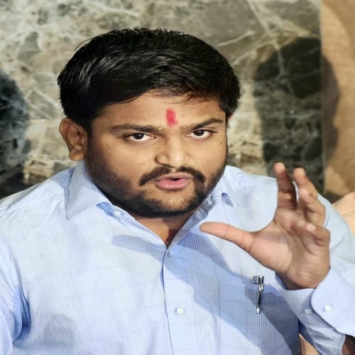 see pictures, hardik patel press conference in Ahmedabad 
