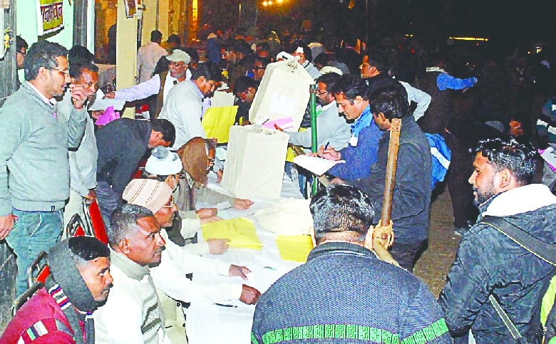 Candidates engaging in tri-match