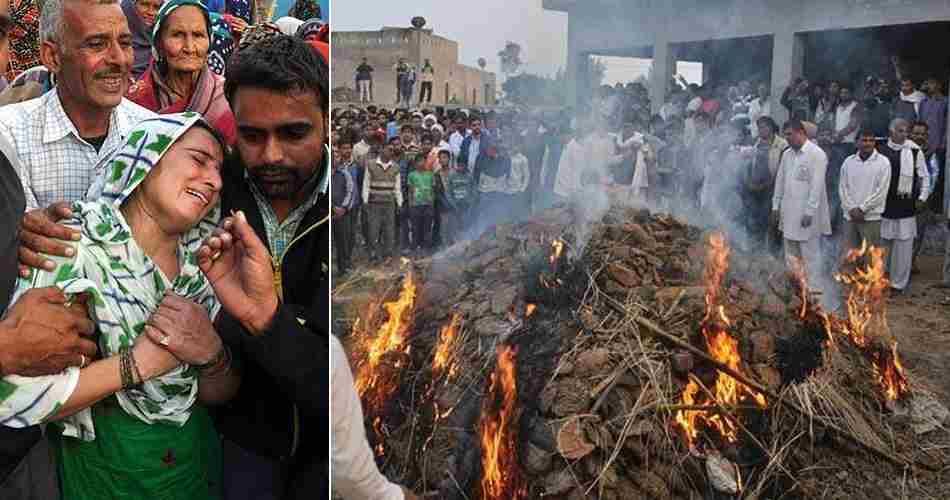 father killed three childrens for girl friend, funeral at paternal village