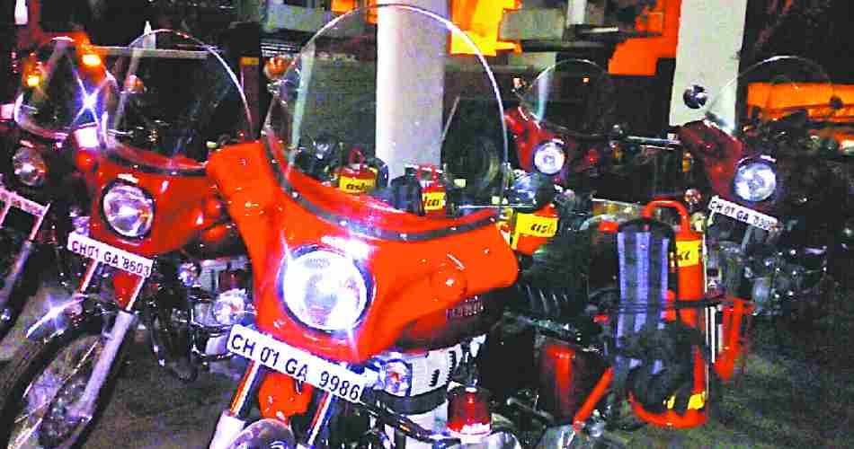 chandigarh nagar nigam buy unique fire brigade bike
