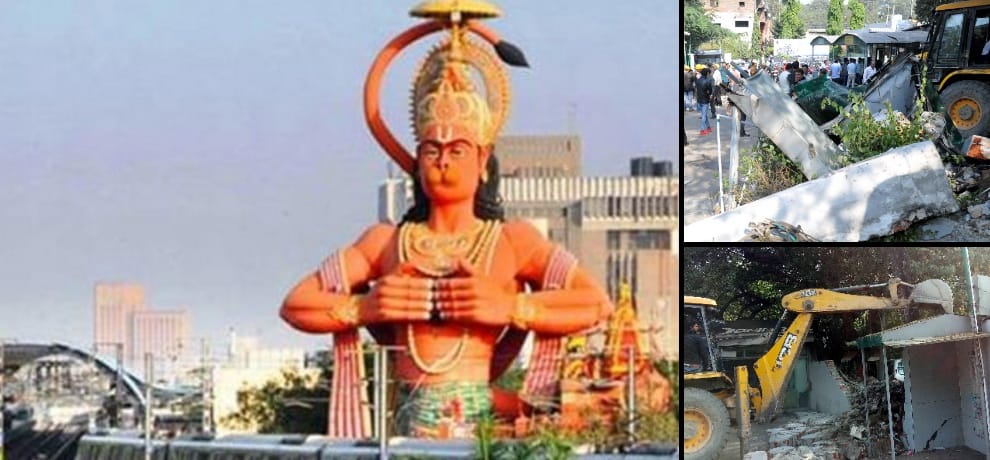 encroachment removed from the hanuman statue