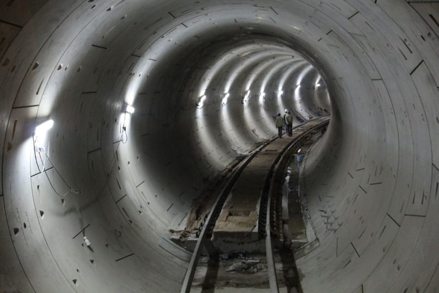 construction of underground route of Lucknow metro.