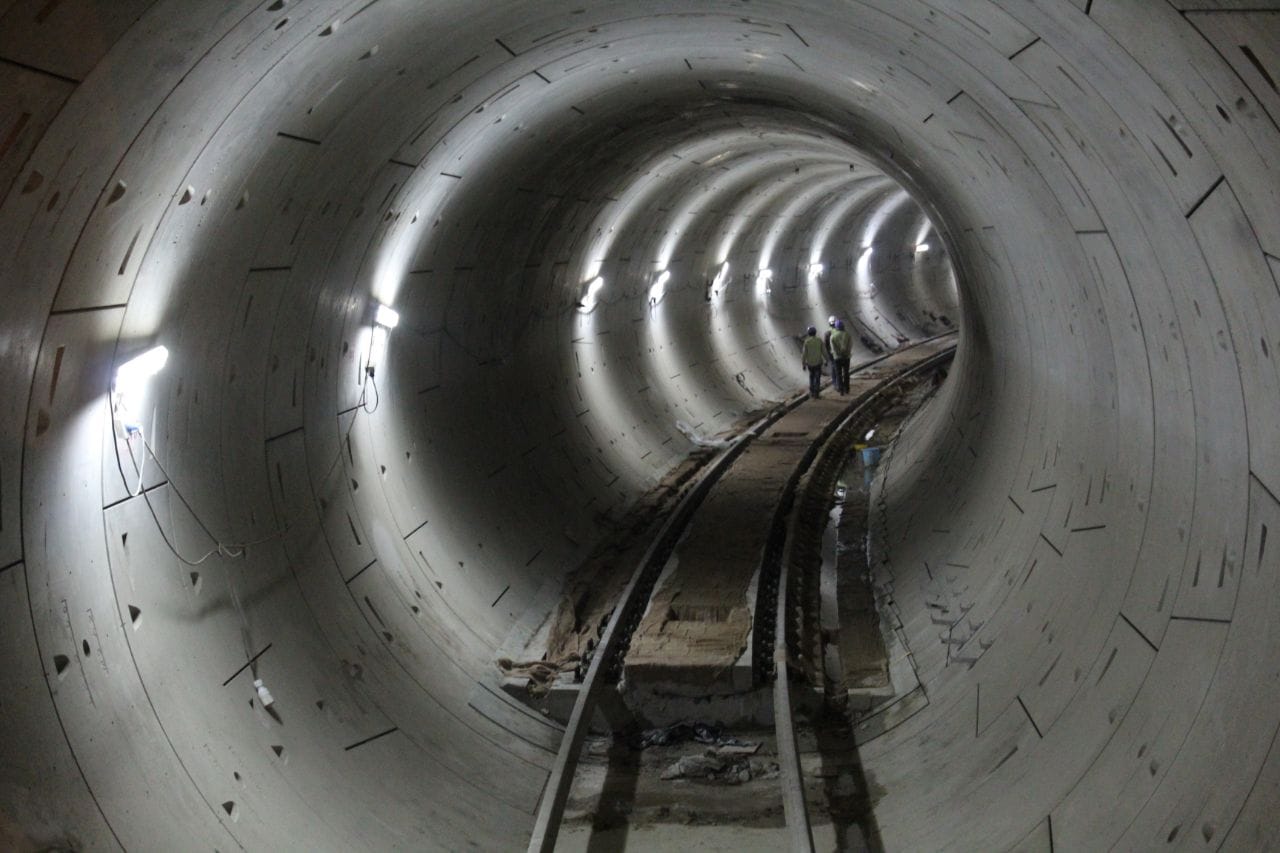 construction of underground route of Lucknow metro.