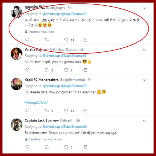 Rishi Kapoor trolls in social media after wishing Kapil Sharma good luck for his film Firangi