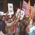 Rajput community members hold protest against the movie Padmavati in Delhi's Nangloi