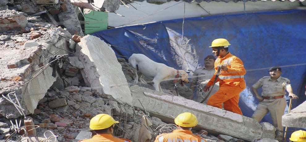 Rescue work is underway after a four-storey building collapse in Bhiwandi