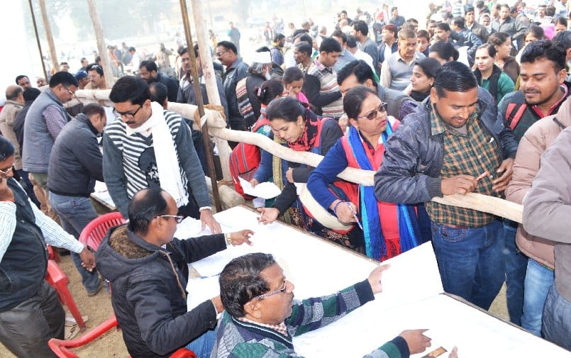 Voting between tight security system today