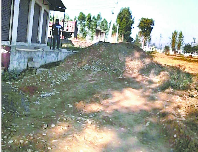 JCB uprooted 65 meter road under construction