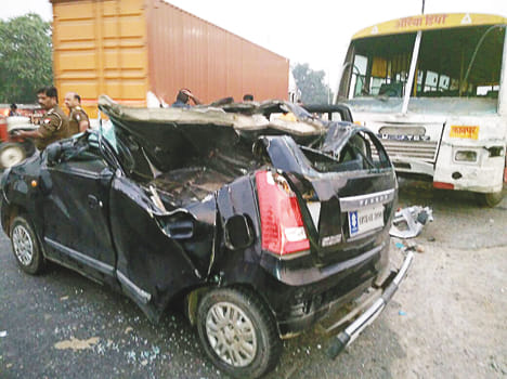 Car collision with roadways bus, woman's death