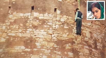 नाहरगढ़ पर लाश और इनसेट में पत्नी की फोटो