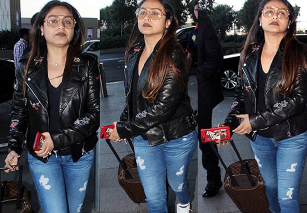 Rani Mukerji Wears Black Leather Belstaff Jacket Worth 1.30 lakh Ruprees