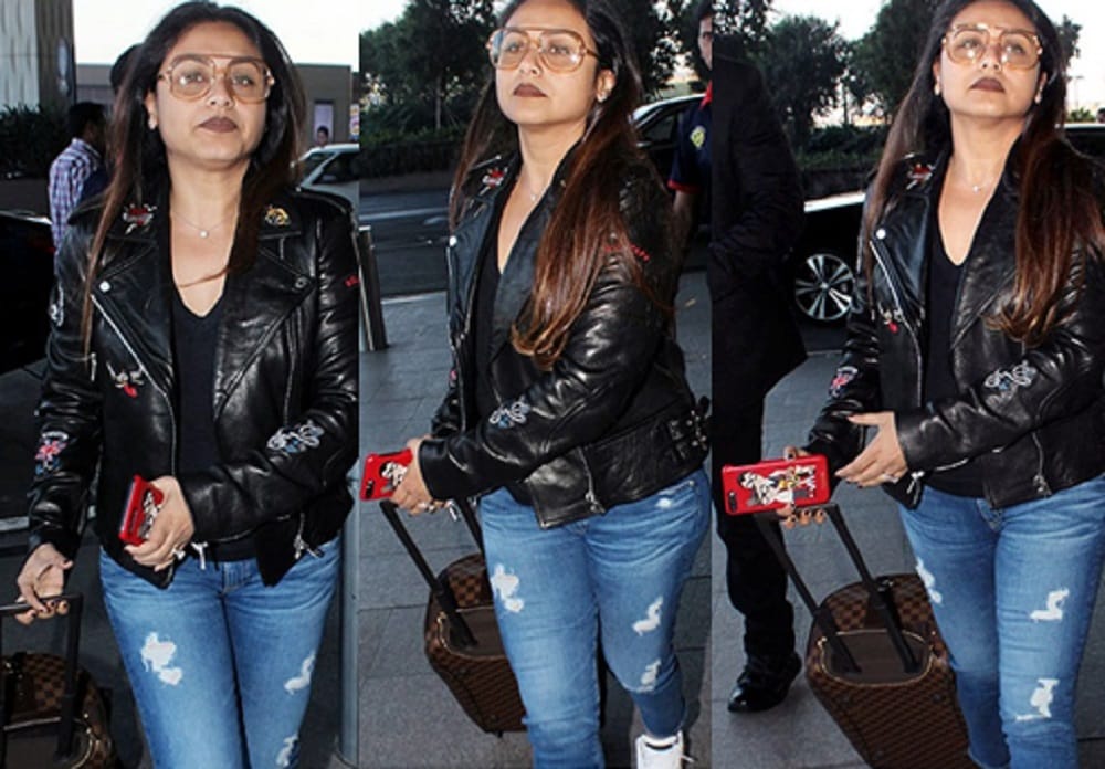 Rani Mukerji Wears Black Leather Belstaff Jacket Worth 1.30 lakh Ruprees