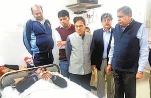A passenger wounded in a train accident