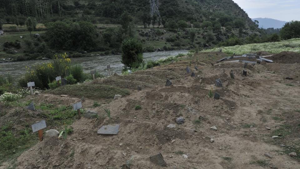 Place to fall in the grave to bury the dead terrorists in Graveyard of kashmir