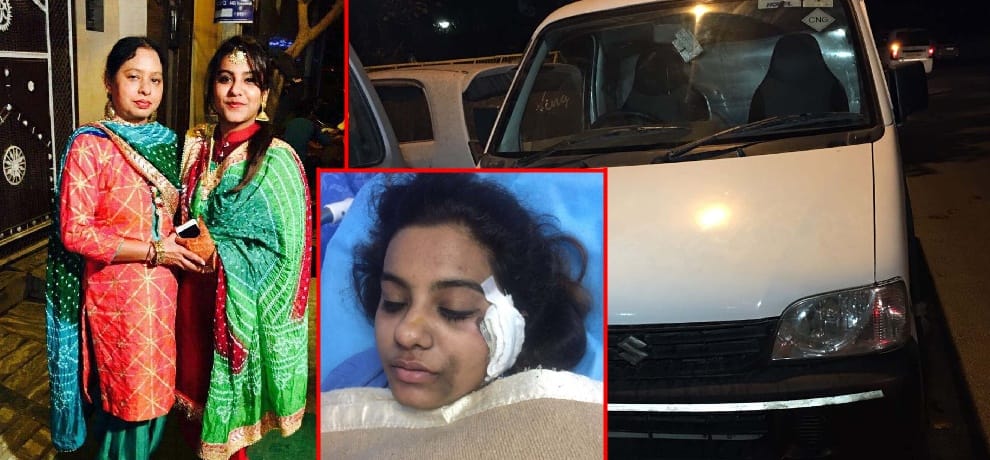 woman and her daughter met with an car accident 