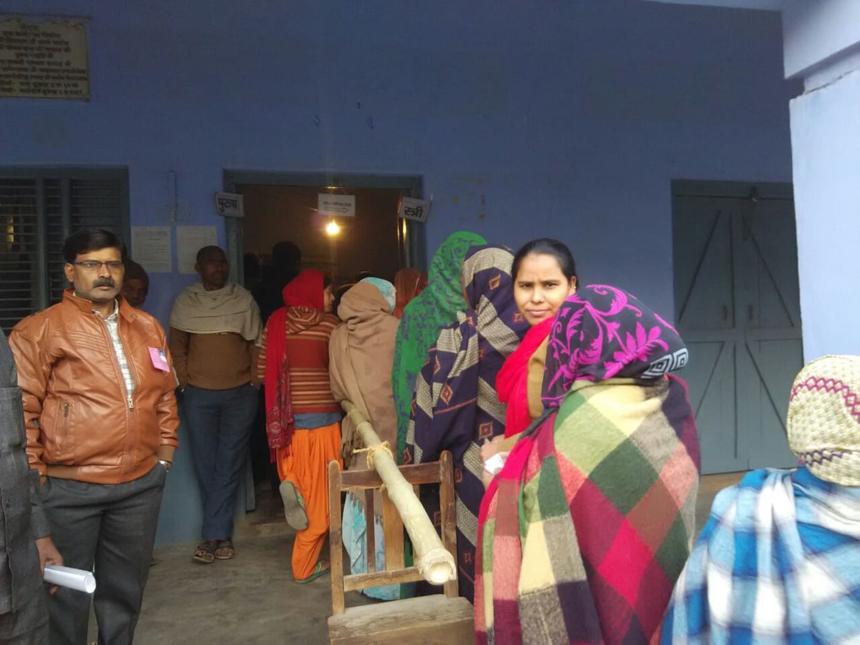 voting is going on in mathura for municipal polls 