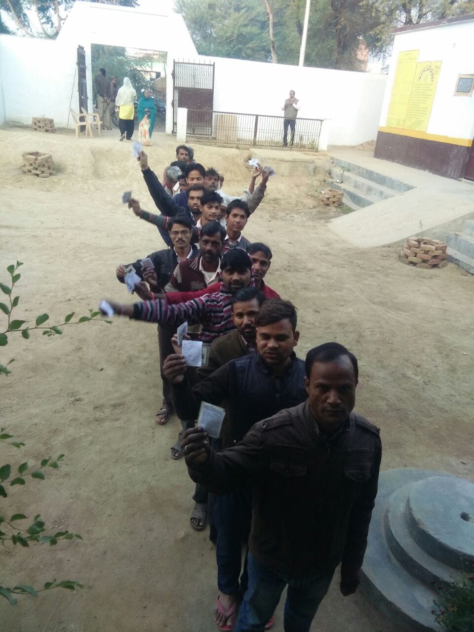 pictures of voting in municipal poll mathura and mainpuri