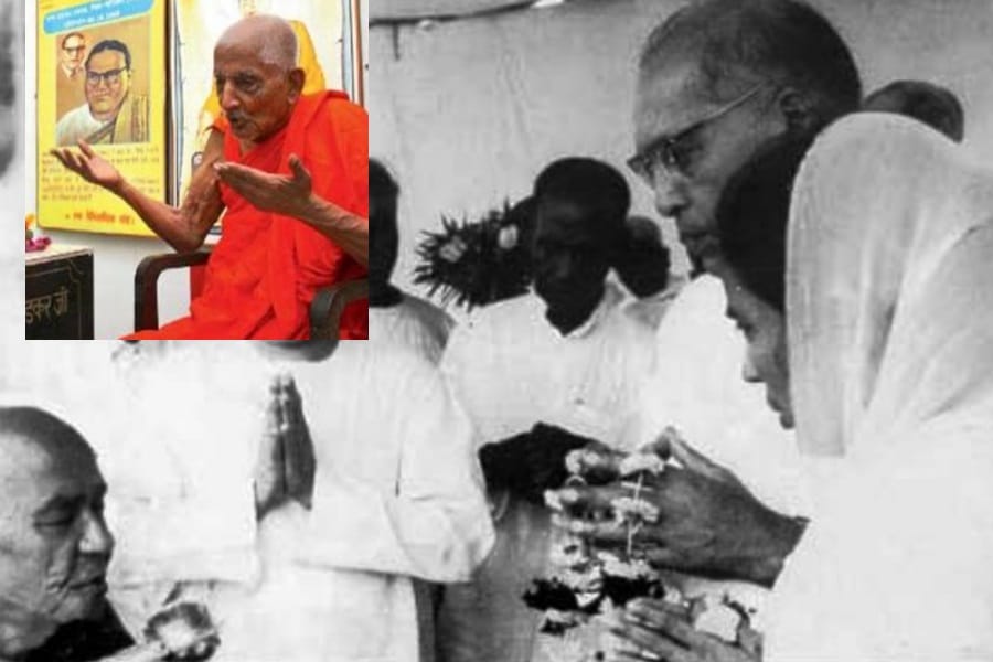 dr Ambedkar accepted bauddha religion by pragyanand admitted kgmu