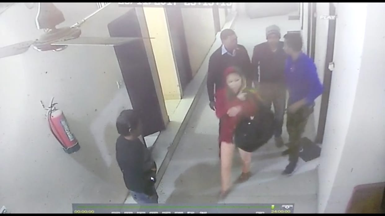 drunk policeman misbehave with hotel residents