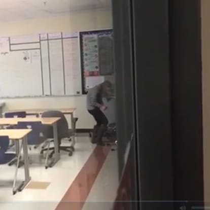 Students record teacher snorting drugs in schools classroom