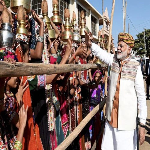 PM Modi public meeting during his election campaign in Bhuj on Monday