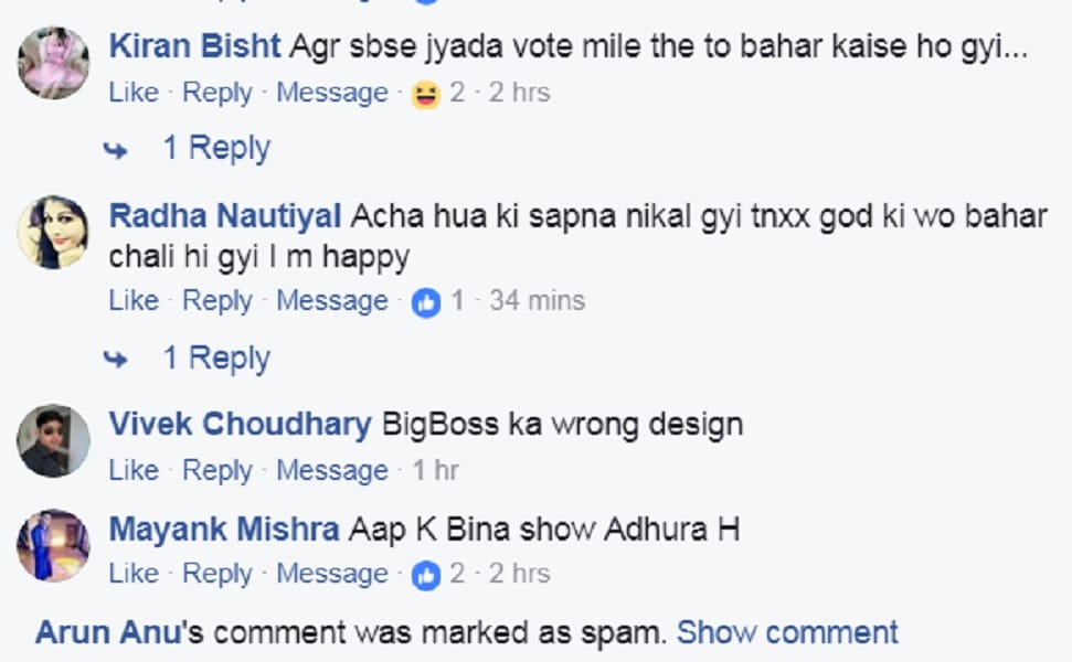 Fans reactions of Sapna Choudhary eviction from Bigg Boss 11