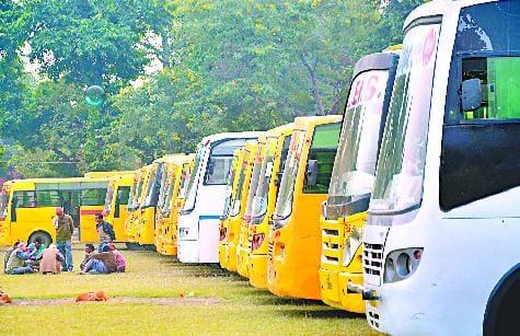 School buses engaged in elections, children's fun for three days