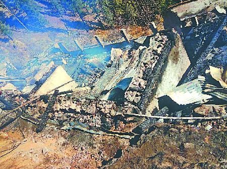 बाल्टाधार में आग से दोमंजिला मकान राख