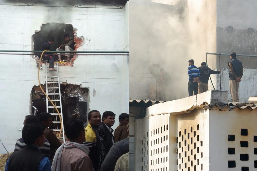 fire in a cold storage in aishbagh in Lucknow.
