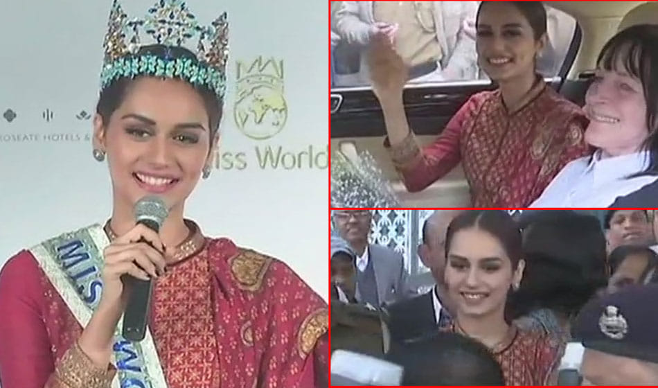 miss world 2017 manushi chhillar arrives delhi gave statement on khap and other issues