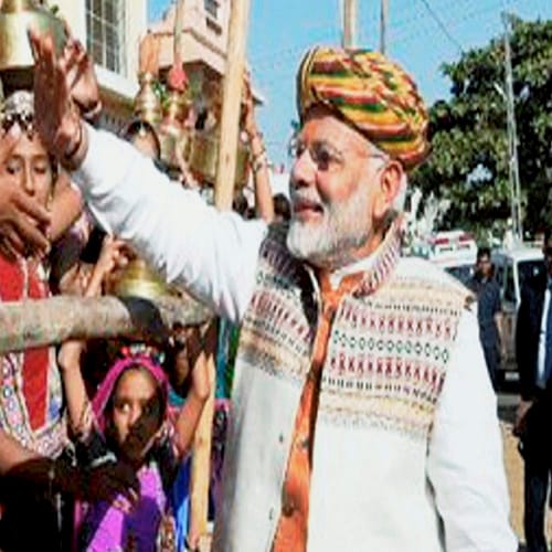 PM Modi public meeting during his election campaign in Bhuj on Monday