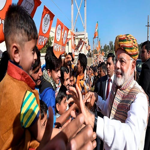 PM Modi public meeting during his election campaign in Bhuj on Monday